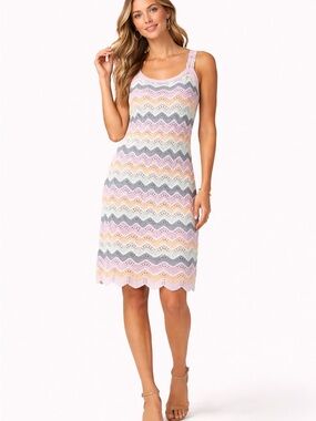 41. Design history โข NWT Multicolor Crochet Sleeveless Dress PTP 16โ-21โ L39โ